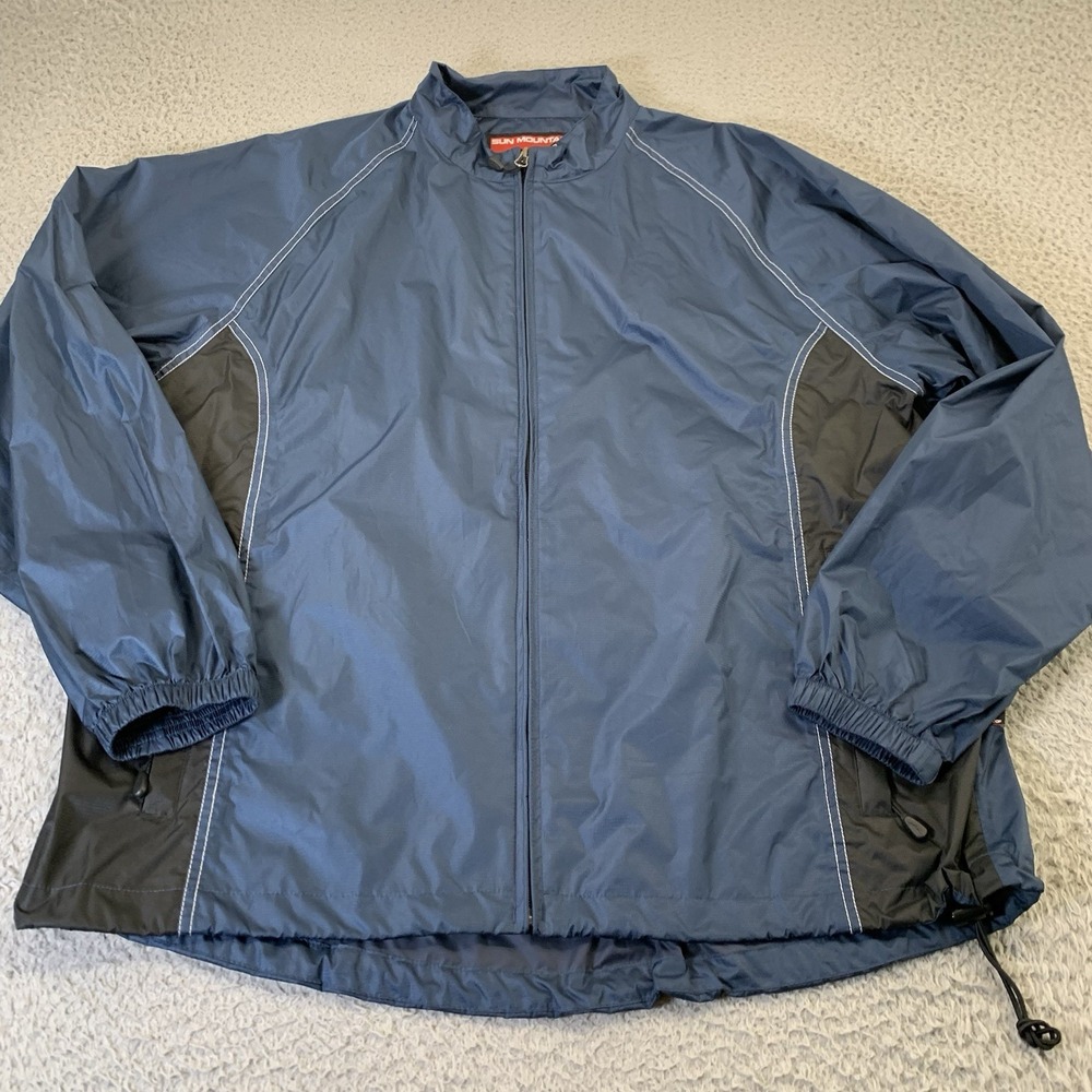 Sun Mountain Windbreaker Jacket Mens XL Full Zip Golf‎ Performance Blue Vented